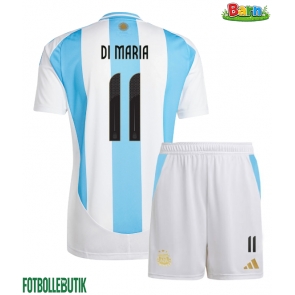 Argentina Angel Di Maria #11 Hemmaställ Barn Copa America 2024 Kortärmad (+ Korta byxor)